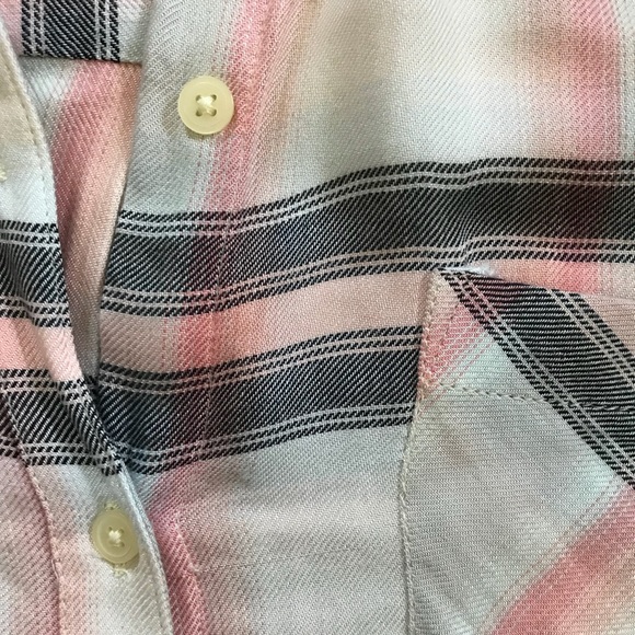 Gap Maternity Pink and White Plaid Shirt Dress - Picture 2 of 3